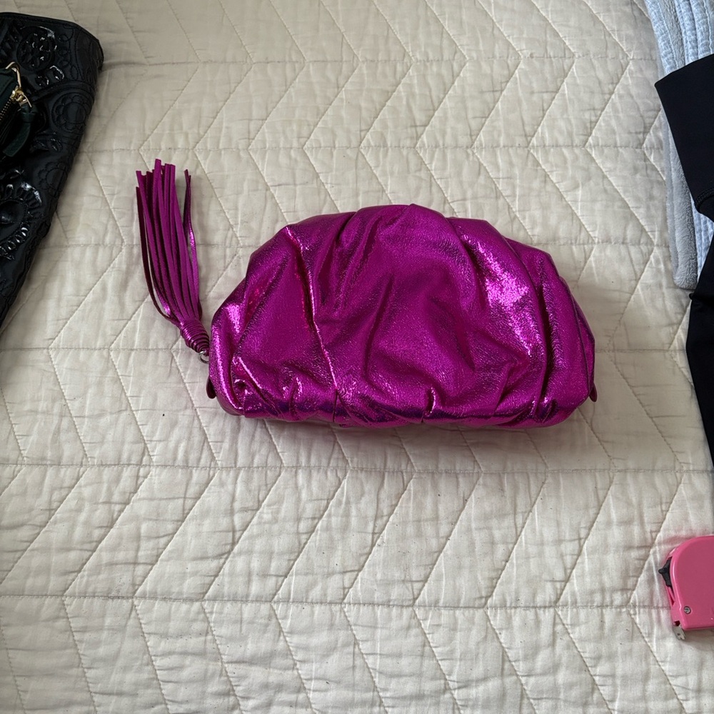 Rebecca Minkoff Ruched Faix Leather Clutch